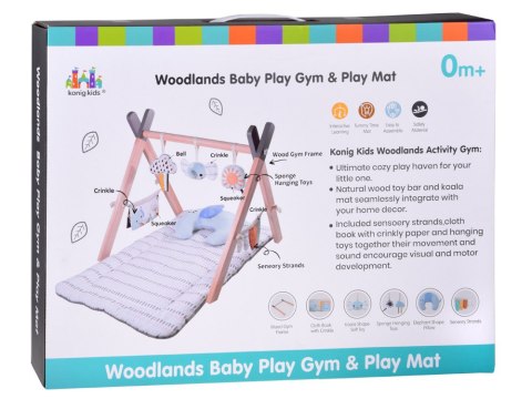 Stojak Drewniany Mata Edukacyjna Gimnastyczna Baby Gym dla Niemowląt ZA5882