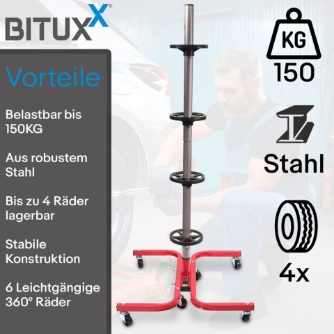 Stojak na felgi na koła samochodowe regał do warsztatu uniwerslany mobilny