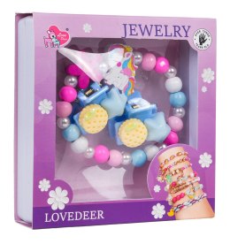 Zestaw Biżuterii Jednorożec Różowy Kwiatek