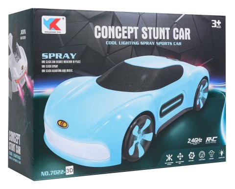 Pojazd z Funkcją Dymu Sterowany z Pilota i Zegarka Biały