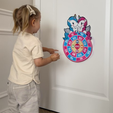 WOOPIE Gra Zręcznościowa w Rzutki na Rzepy Zestaw 2w1 Tarcza Wyrzutnia Jednorożec