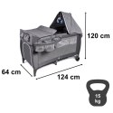 Łóżeczko dziecięce turystyczne składane dwupoziomowe przewijak max. 15kg