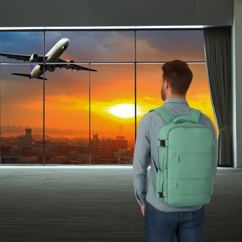 Plecak podróżny turystyczny bagaż zielony 45x30 cm