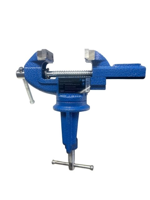 Profesjonalne imadło ślusarskie stołowe 80 mm obrotowe, mocowane na zacisk