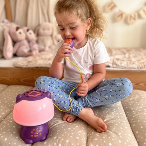 WOOPIE Multifunkcyjna Lampka RGB Głośnik Bluetooth Karaoke Modulator Głosu Karta SD AUX Fioletowa