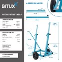 Wózek transportowy do płyt 200kg Bituxx stalowa mocna konstrukcja do transportu