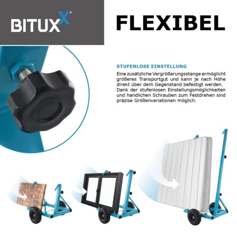 Wózek transportowy do płyt 200kg Bituxx stalowa mocna konstrukcja do transportu