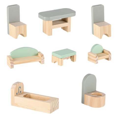 Domek dla lalek drewniany LULILO Peonio 70cm LED róż