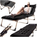 Łóżko turystyczne składane polowe biznesowe 193 cm czarny