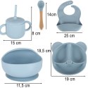 Naczynia silikonowe dla dzieci zestaw 8 elementów niebieski