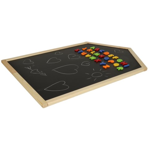 Tablica magnetyczna kredowa na ścianę drewniana domek 92cm x 62cm
