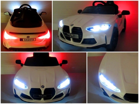 BMW m4 SZARY Auto na akumulator, Pilot, Światła, Muzyka, Koła EVA