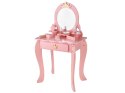 Drewniana Królewska Toaletka z lustrem + krzesełko + akcesoria ZA5934