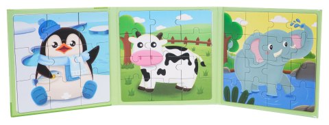 Magnetyczne Puzzle Zwierzęta + Książeczka
