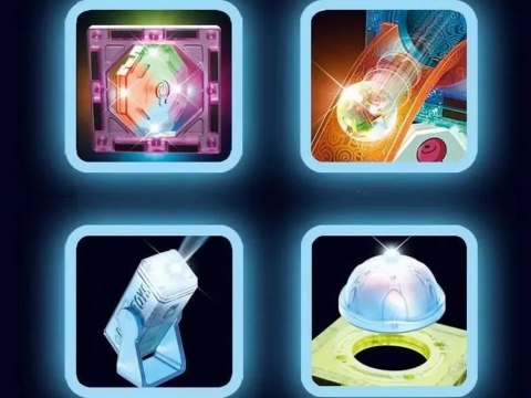 ŚWIECĄCE Klocki magnetyczne 3D - Zbuduj tor kulkowy KULODROM 116-ele ZA5894