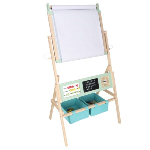 Tablica drewniana LULILO Kredo akcesoria kredy markery magnesy kosze 110cm