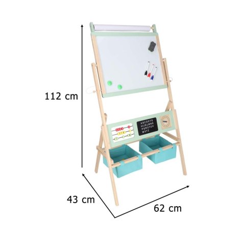 Tablica drewniana LULILO Kredo akcesoria kredy markery magnesy kosze 110cm