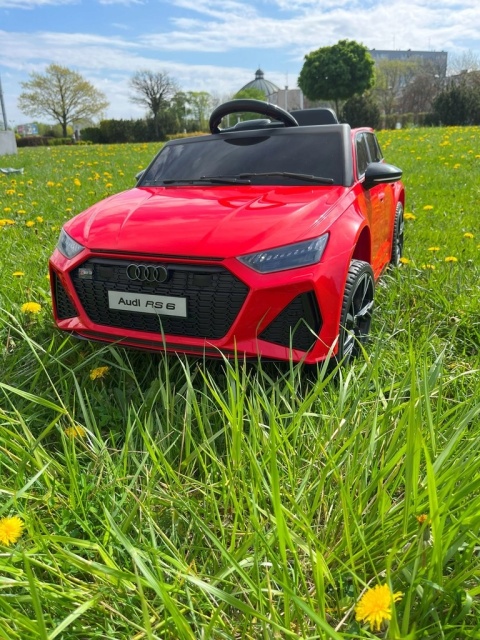 AUDI RS6 GT Czerwony Auto na akumulator EVA Skóra pilot