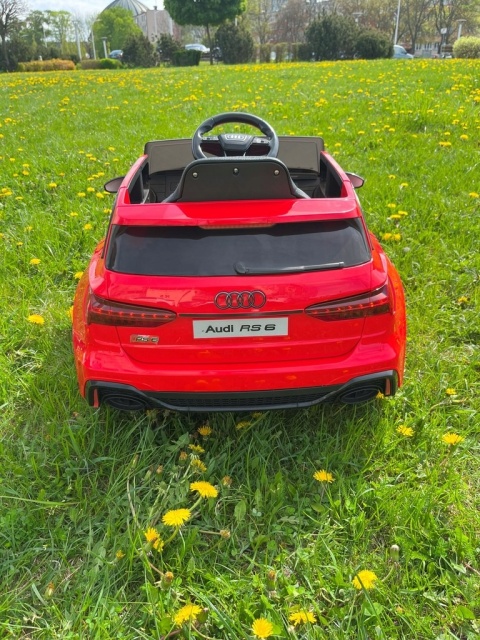 AUDI RS6 GT Czerwony Auto na akumulator EVA Skóra pilot