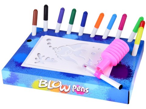 Kreatywny zestaw plastyczny - malowanie pompką pisakami i szablonami ZA5710