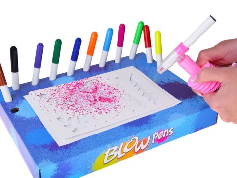 Kreatywny zestaw plastyczny - malowanie pompką pisakami i szablonami ZA5710