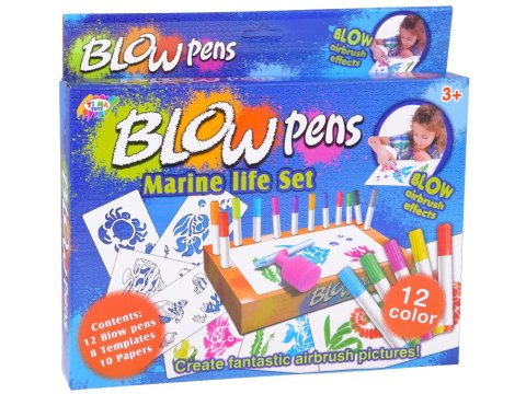 Kreatywny zestaw plastyczny - malowanie pompką pisakami i szablonami ZA5710