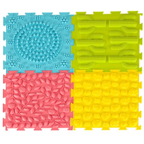 Mata sensoryczna puzzle montessori do masażu stóp 8 elementów pastelowe