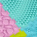 Mata sensoryczna puzzle montessori do masażu stóp 8 elementów pastelowe