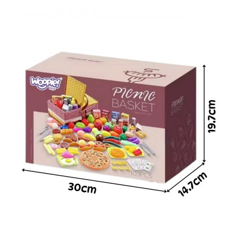 WOOPIE Kosz Piknikowy Owoce Warzywa Fast Food Zestaw XXL 103el.