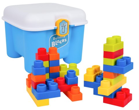 Zestaw Miękkich Klocków + Krzesełko Schowek Niebieskie