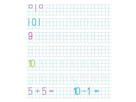 Aksjomat Piszę i poznaję cyferki. Książka z rowkami KS1031