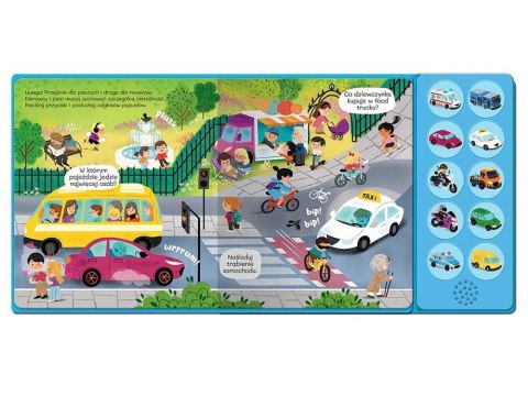 Aksjomat Słuchamy pojazdów! Na ulicy. Książeczka z dźwiękami 10 odgłosów KS1032