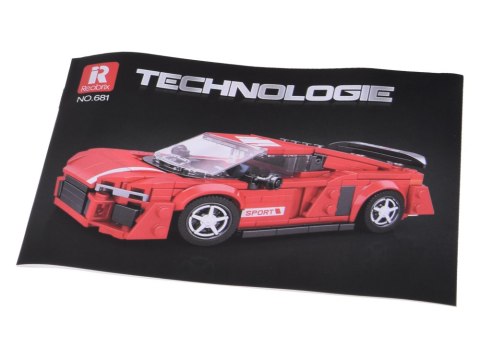 Klocki techniczne Auto CZERWONE w stylu sportowego coupe 373-ele ZA5782