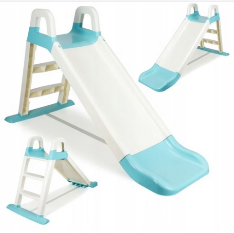 Największa Zjeżdżalnia Ogrodowa dla Dzieci XXL 145cm KREMOWO-MIĘTOWA