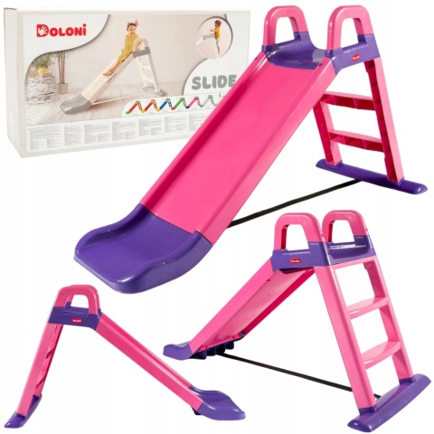 Największa Zjeżdżalnia Ogrodowa dla Dzieci XXL 145cm RÓŻOWO-FIOLETOWA