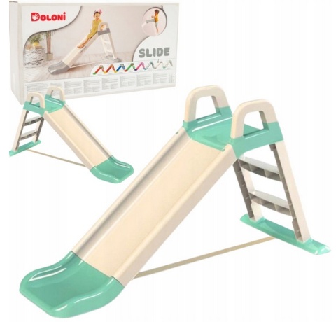 Największa Zjeżdżalnia Ogrodowa dla Dzieci XXL 145cm KREMOWO-MIĘTOWA