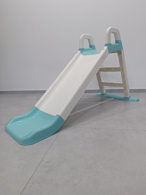 Największa Zjeżdżalnia Ogrodowa dla Dzieci XXL 145cm KREMOWO-MIĘTOWA