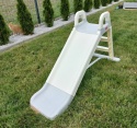 Największa Zjeżdżalnia Ogrodowa dla Dzieci XXL 145cm KREMOWO-SZARA