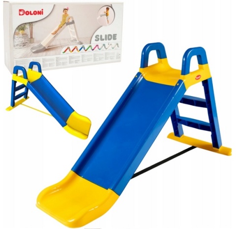 Największa Zjeżdżalnia Ogrodowa dla Dzieci XXL 145cm NIEBIESKO-ŻÓŁTA