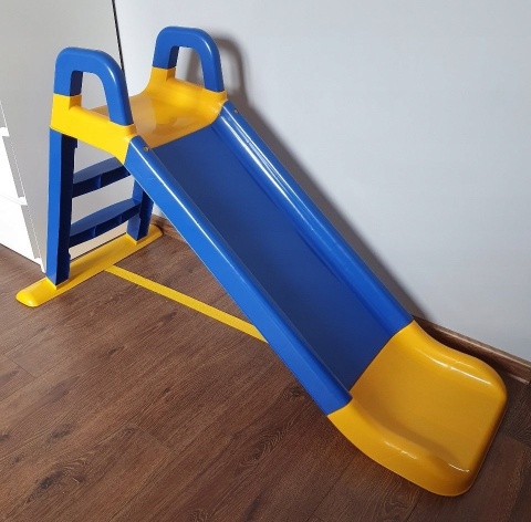 Największa Zjeżdżalnia Ogrodowa dla Dzieci XXL 145cm NIEBIESKO-ŻÓŁTA