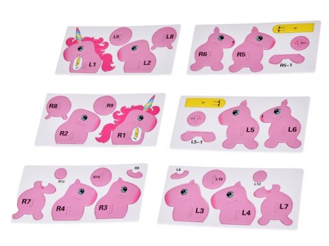 Puzzle 3D Kartonowy Model - Różowy Jednorożec DIY Zrób to sam ZA5809