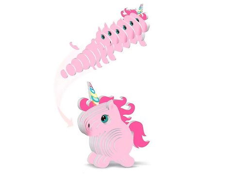 Puzzle 3D Kartonowy Model - Różowy Jednorożec DIY Zrób to sam ZA5809
