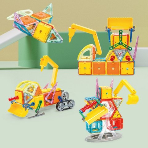 WOOPIE Klocki Magnetyczne 3D Pojazdy Zestaw 80el.