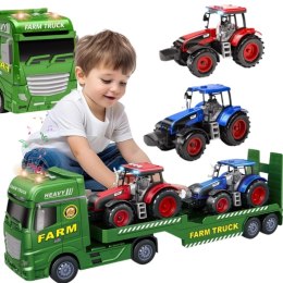 WOOPIE Samochód Laweta z Traktorami Farma Światła Dźwięki