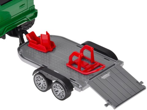 Auto terenowe z przyczepą typu laweta + MOTOR Światło i dźwięk ZA5913