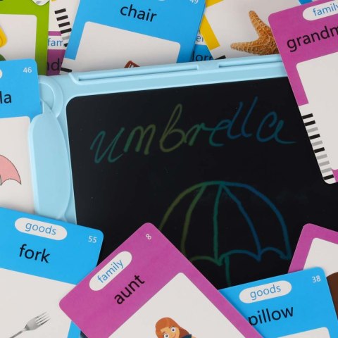 Czytnik do fiszek nauka angielskiego znikopis niebieski