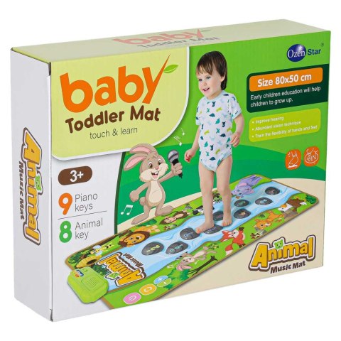 Mata interaktywna grająca muzyczna edukacyjna zwierzątka