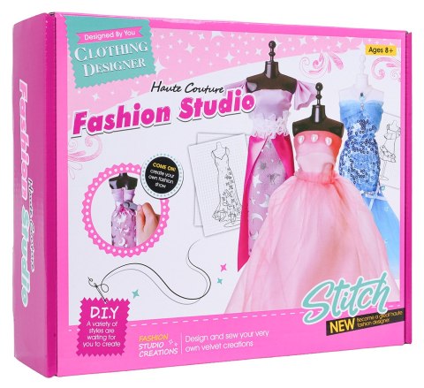 Zestaw Małej Projektantki, Niebieskie Materiały + Akcesoria