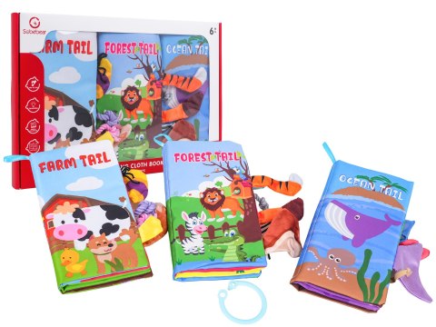 Zestaw Trzech Książeczek Sensorycznych Dla Najmłodszych