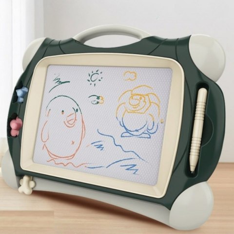 Znikopis Tablica Magnetyczna Kolorowa + 2 Stempelki Zielony